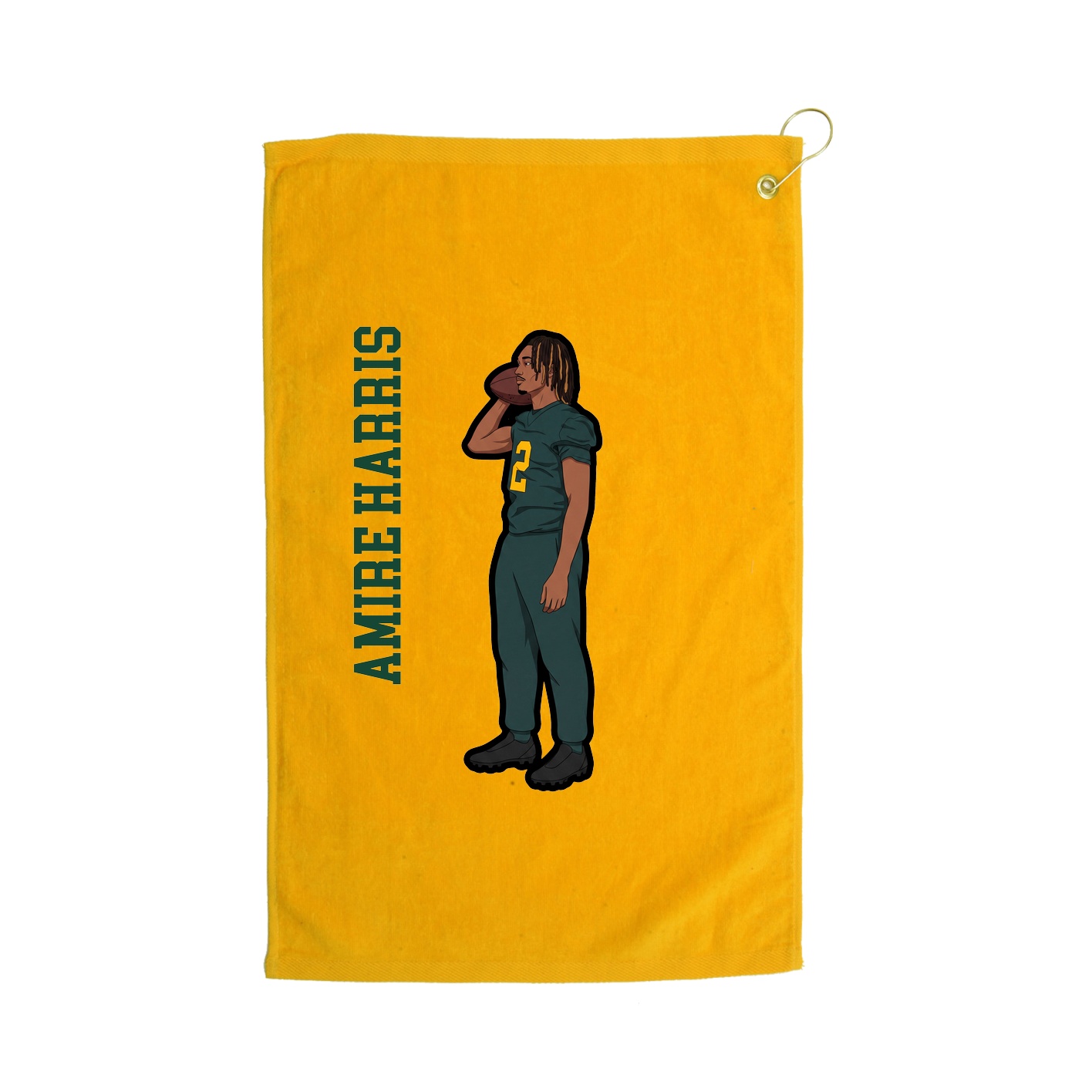 Golf Towel — Name Vertical in Gold