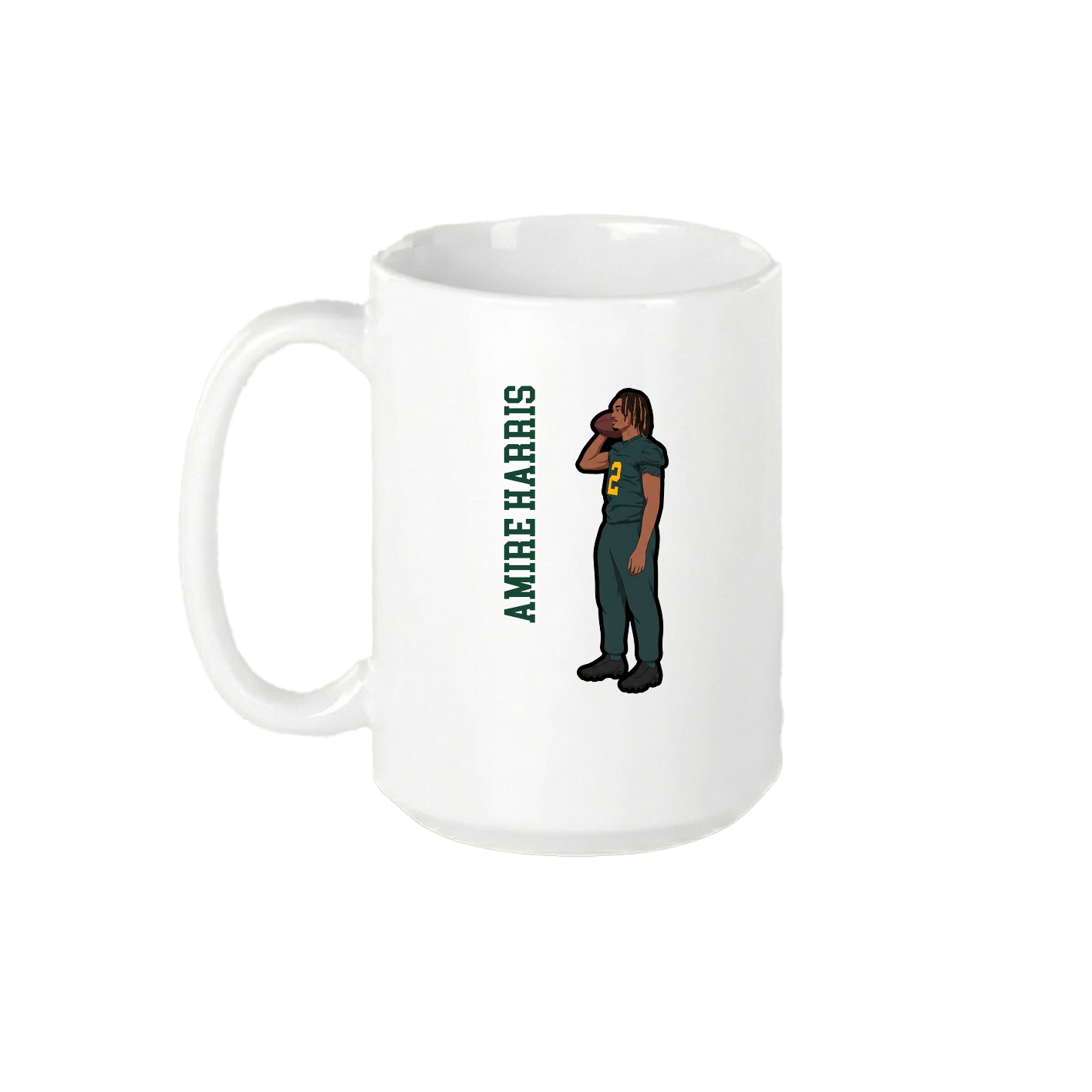 15oz Coffee Mug — Name Vertical in White