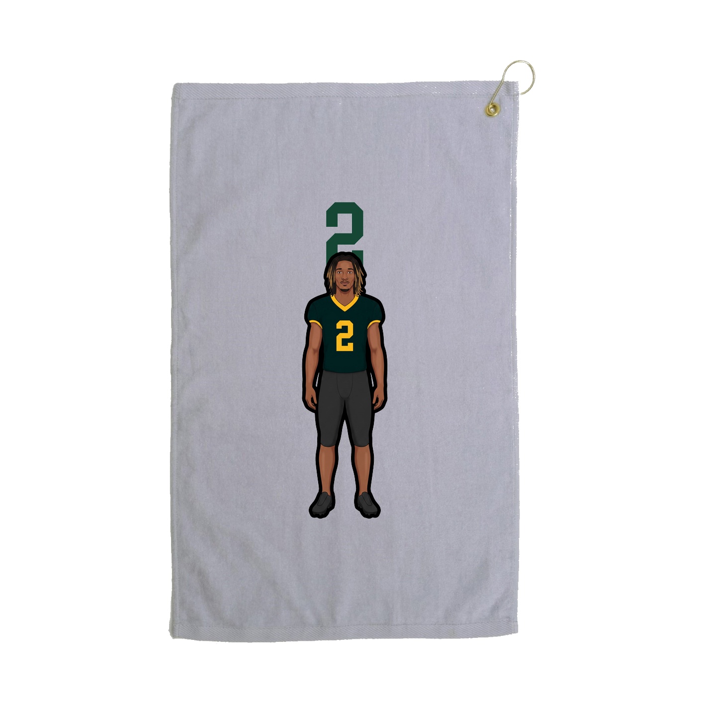 Golf Towel — Number Top in Grey