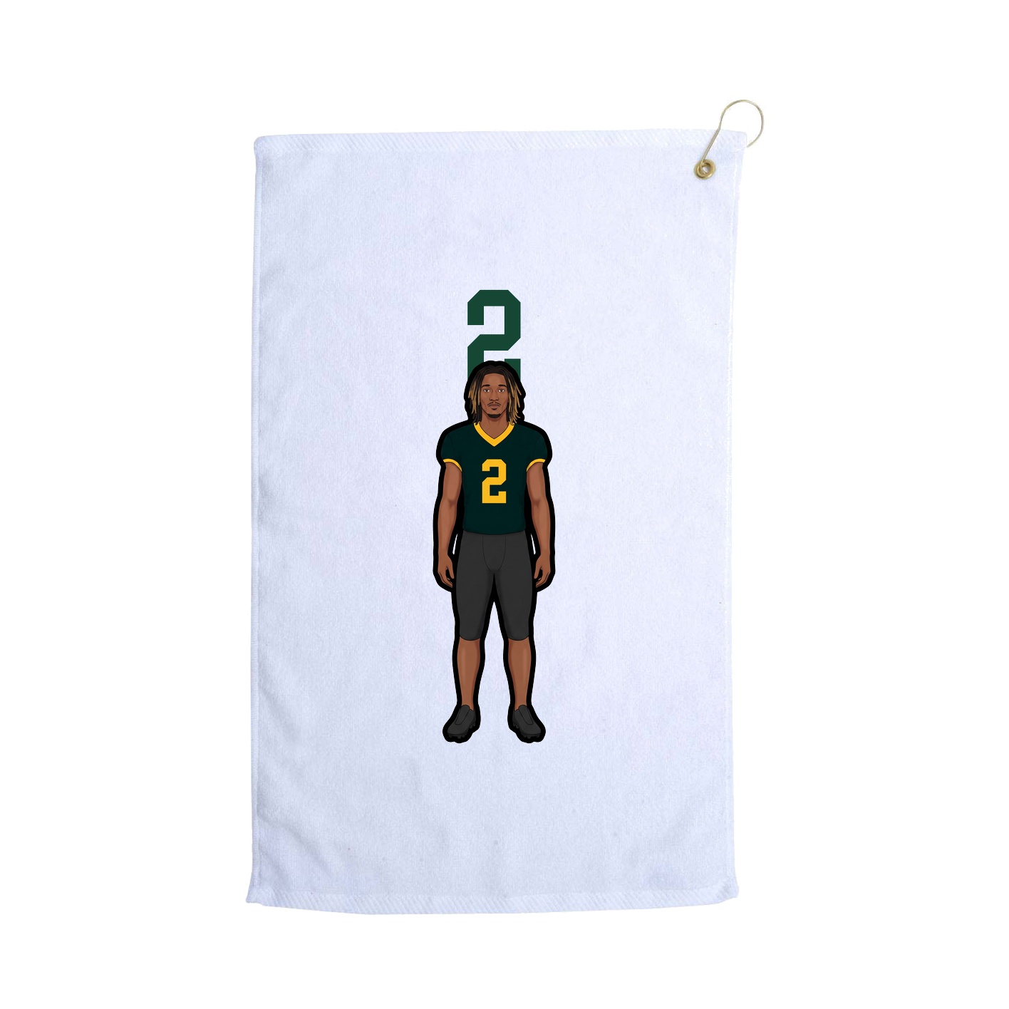 Golf Towel — Number Top in White