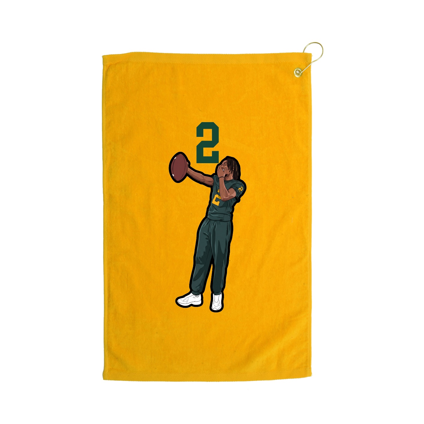 Golf Towel — Number Top in Gold