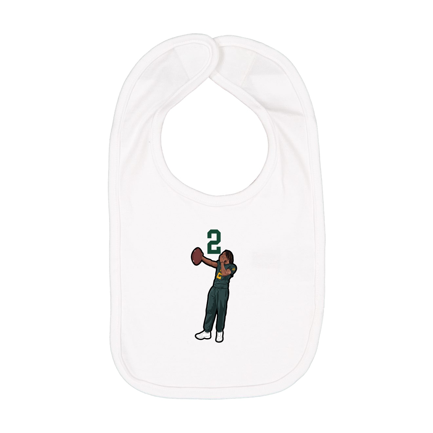 Infant Bib — Number Top in White