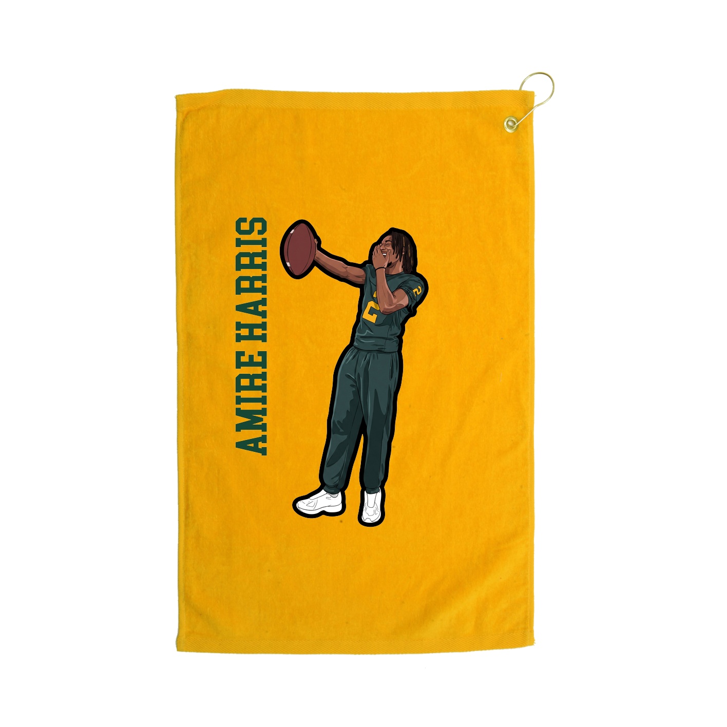 Golf Towel — Name Vertical in Gold