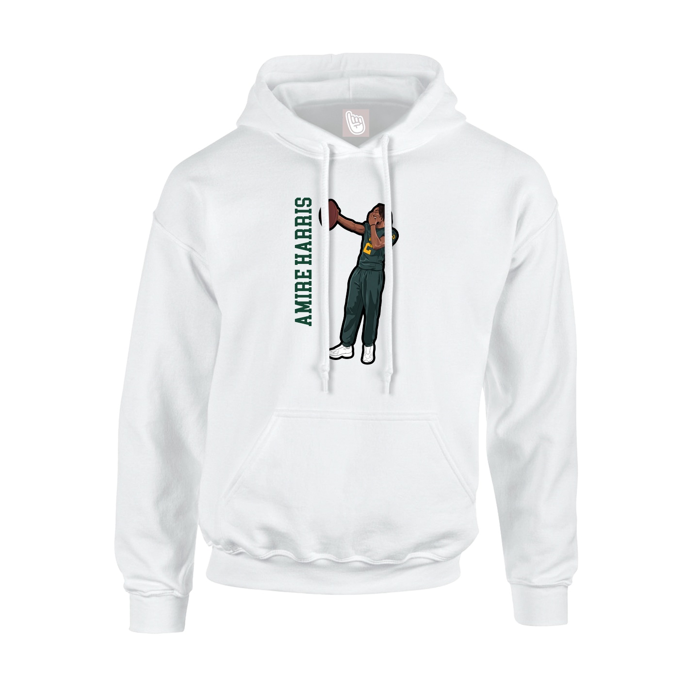 Hoodie — Name Vertical in White