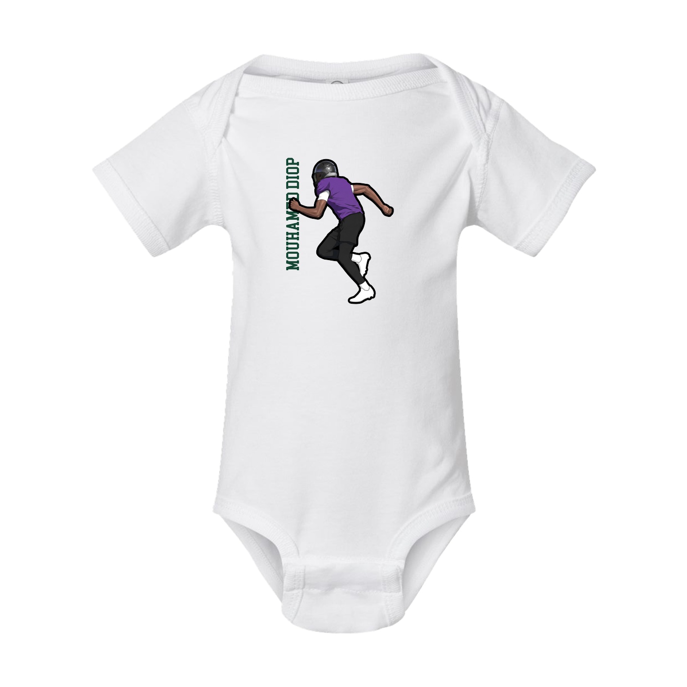 Baby Onesie — Name Vertical in White