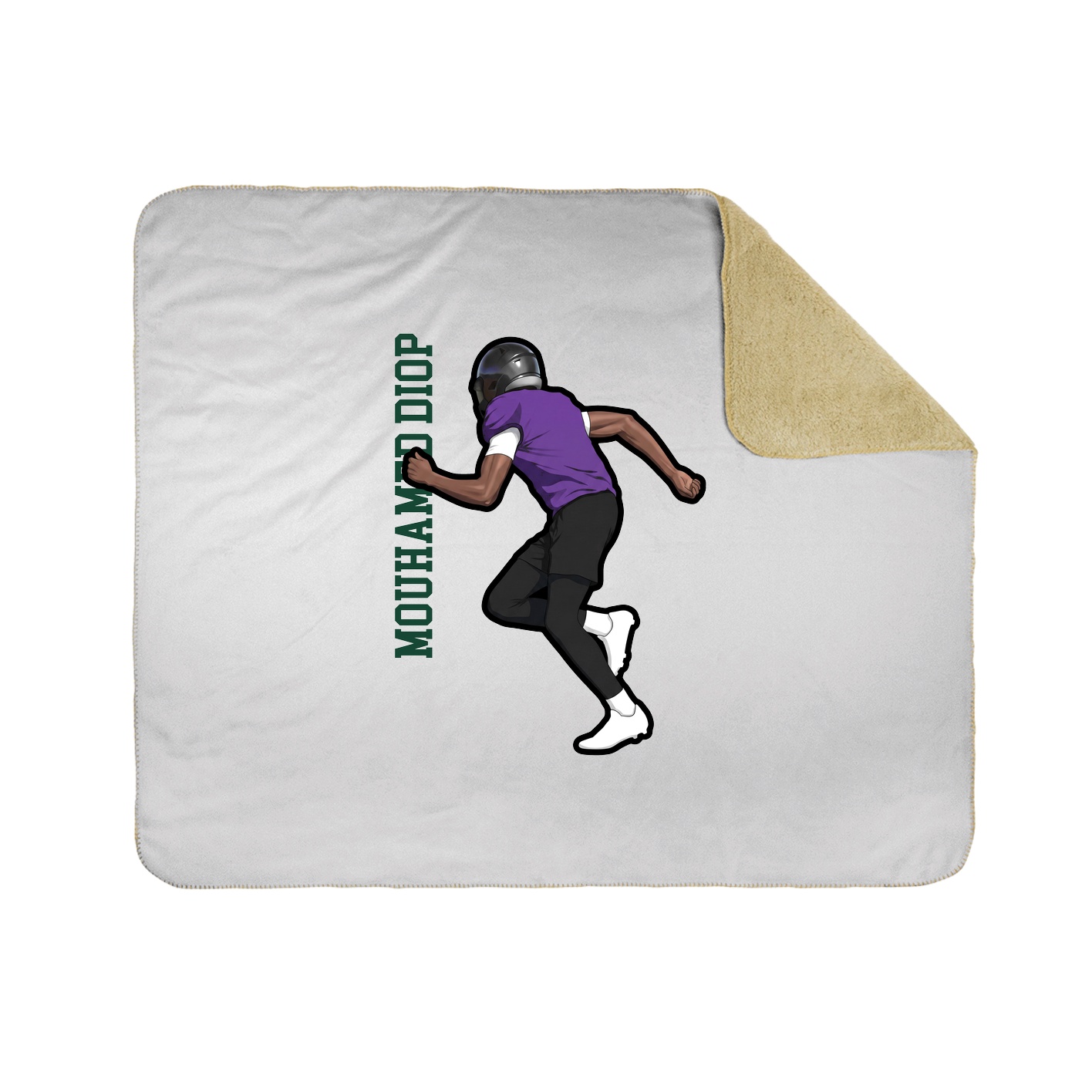 Throw Blanket — Name Vertical in White