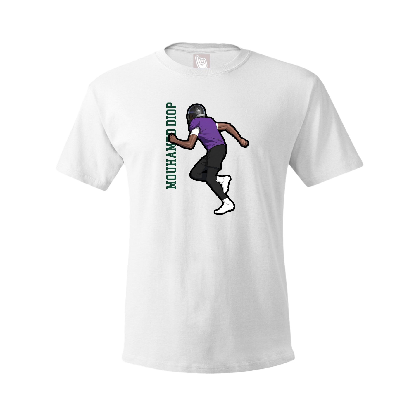 Tee — Name Vertical in White