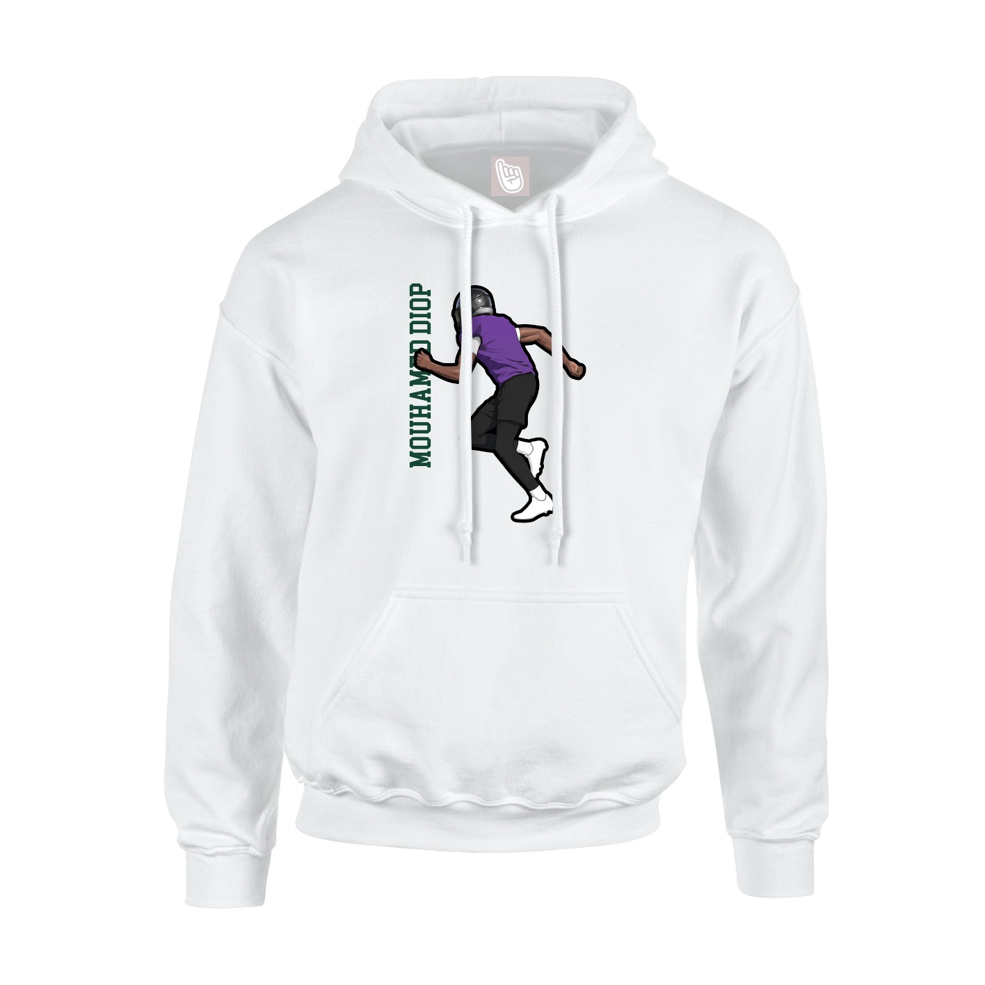 Hoodie — Name Vertical in White