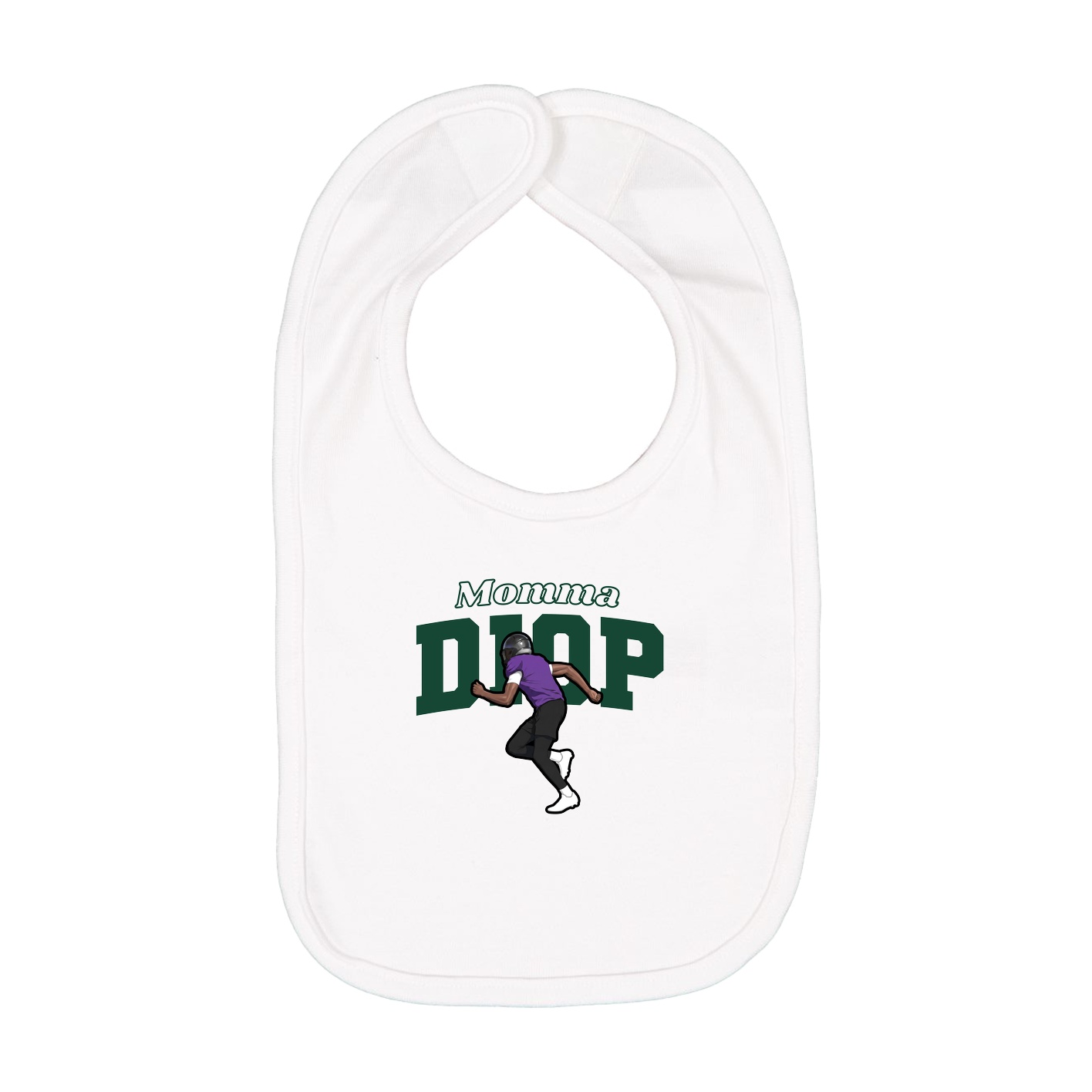 Infant Bib — Mothers Day Block in White