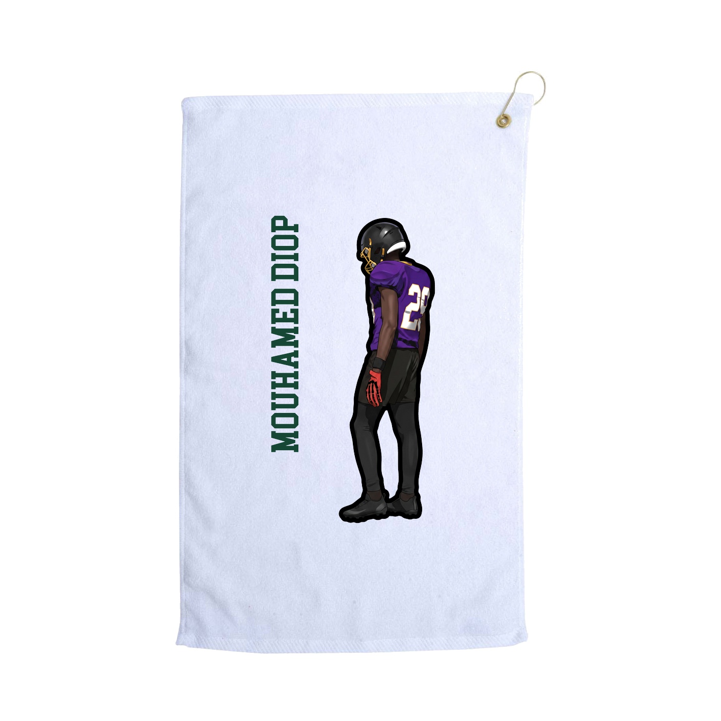 Golf Towel — Name Vertical in White