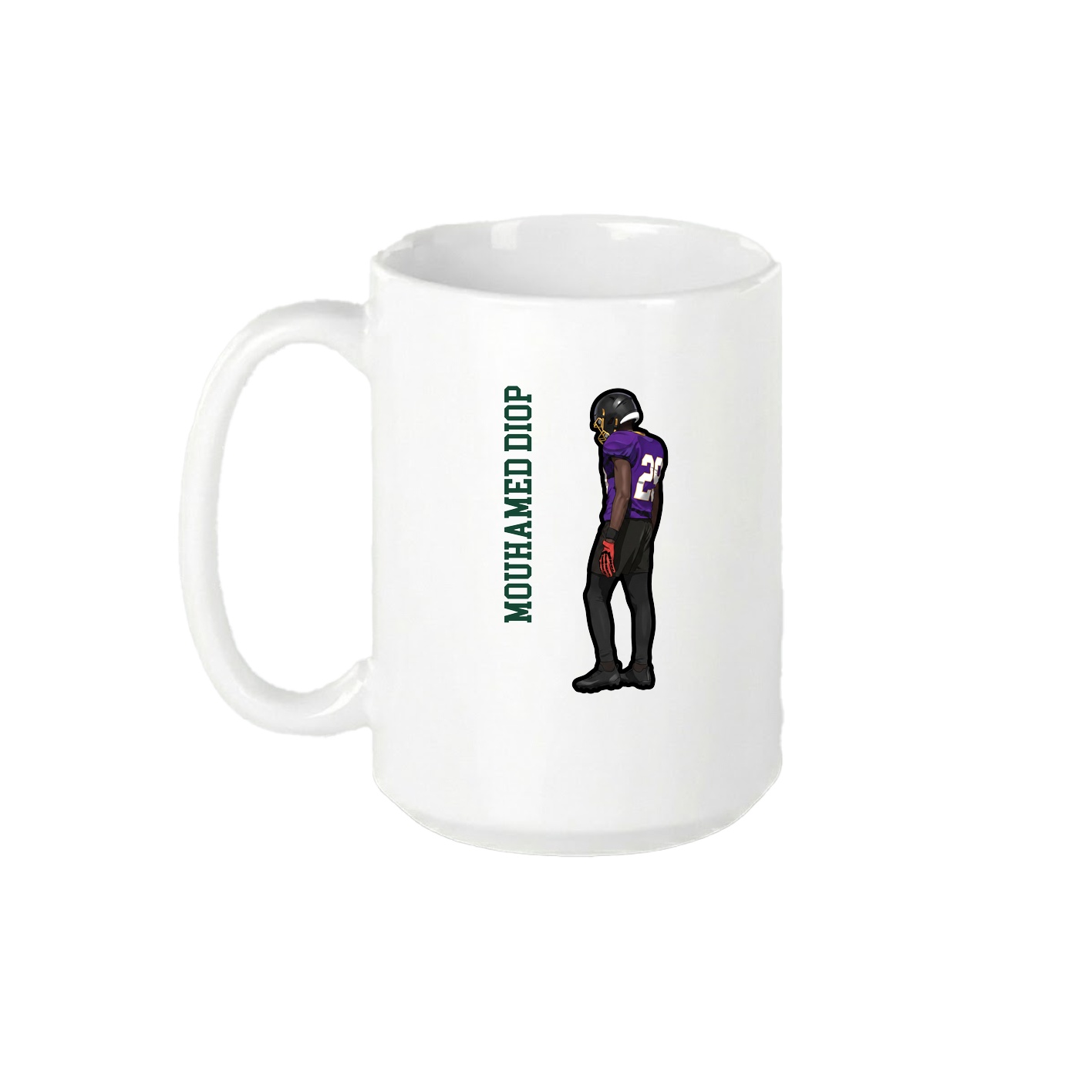 15oz Coffee Mug — Name Vertical in White
