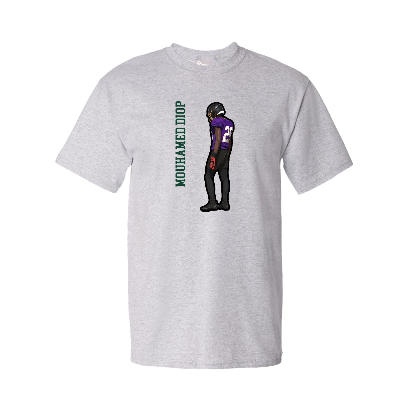 Tee — Name Vertical in Grey