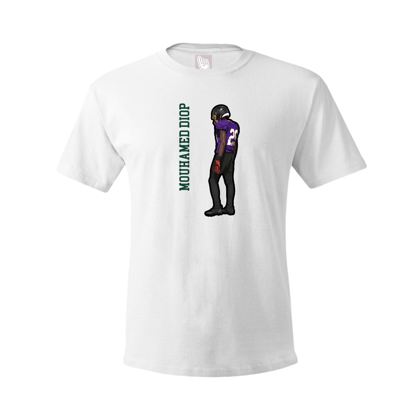 Youth Tee — Name Vertical in White
