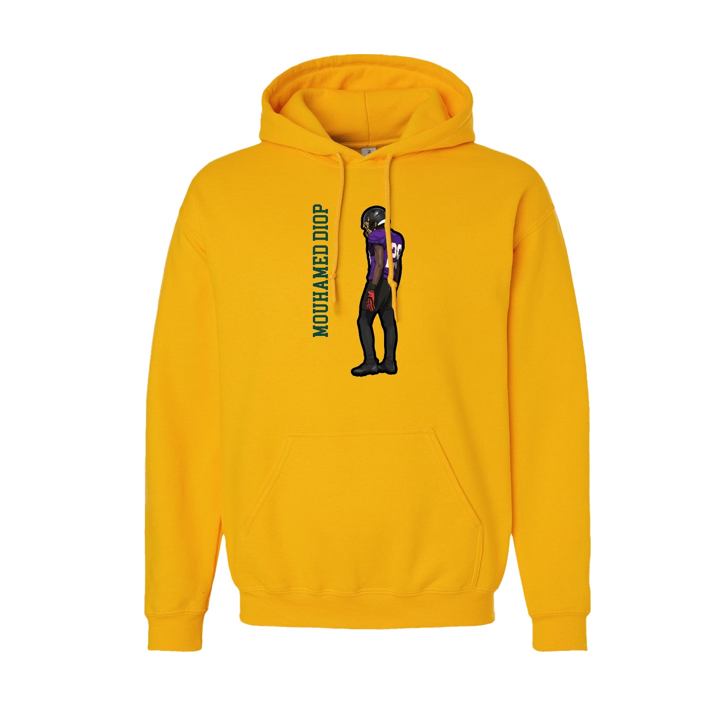 Hoodie — Name Vertical in Gold
