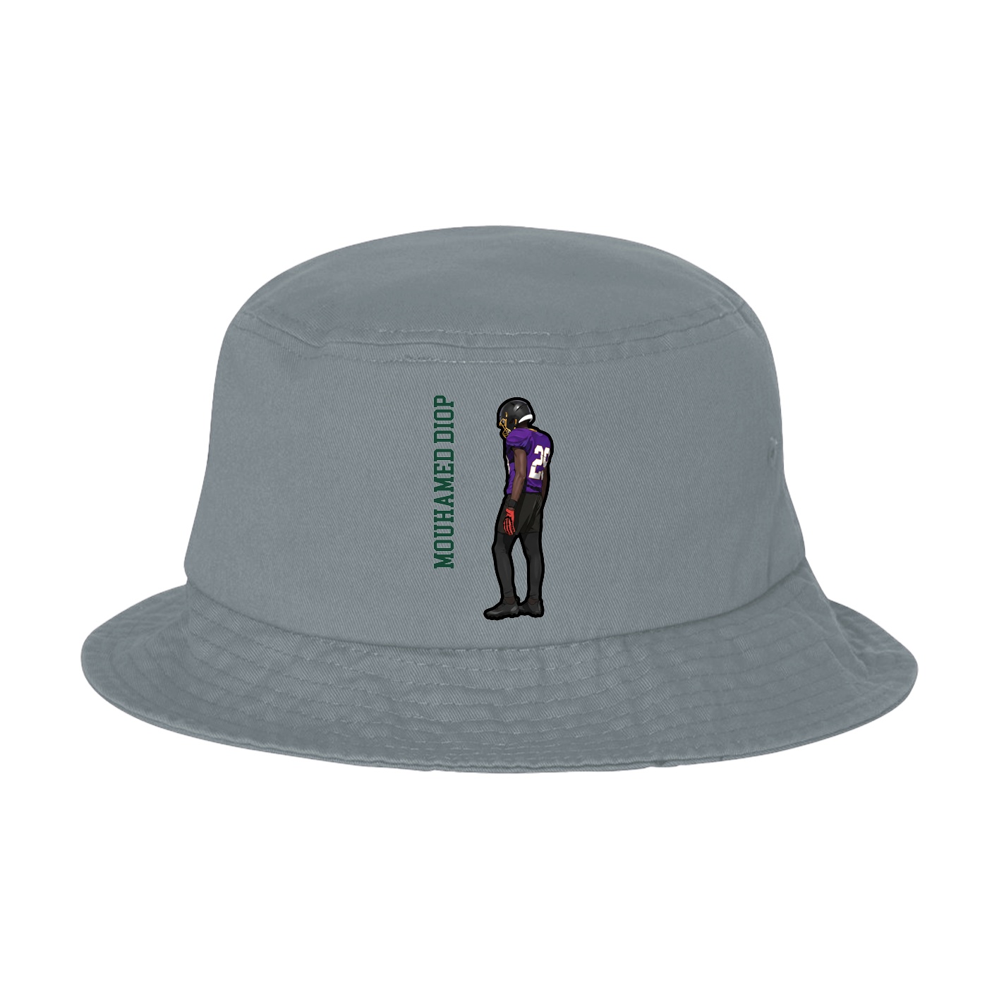 Bucket Cap — Name Vertical in Grey