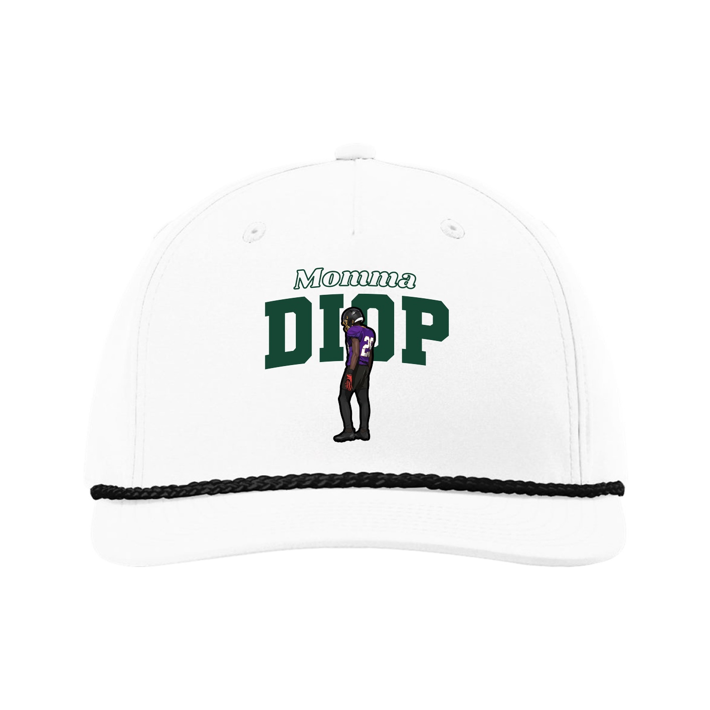 Five-Panel Classic Rope Cap — Mothers Day Block in White
