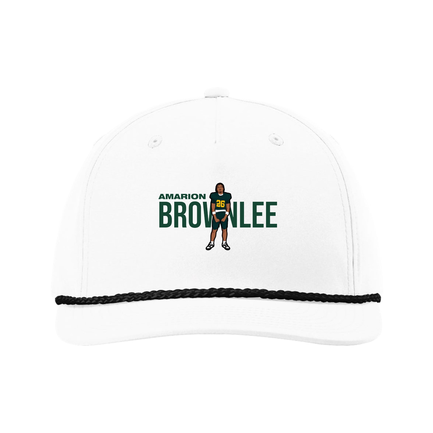 Five-Panel Classic Rope Cap — Player Name in White