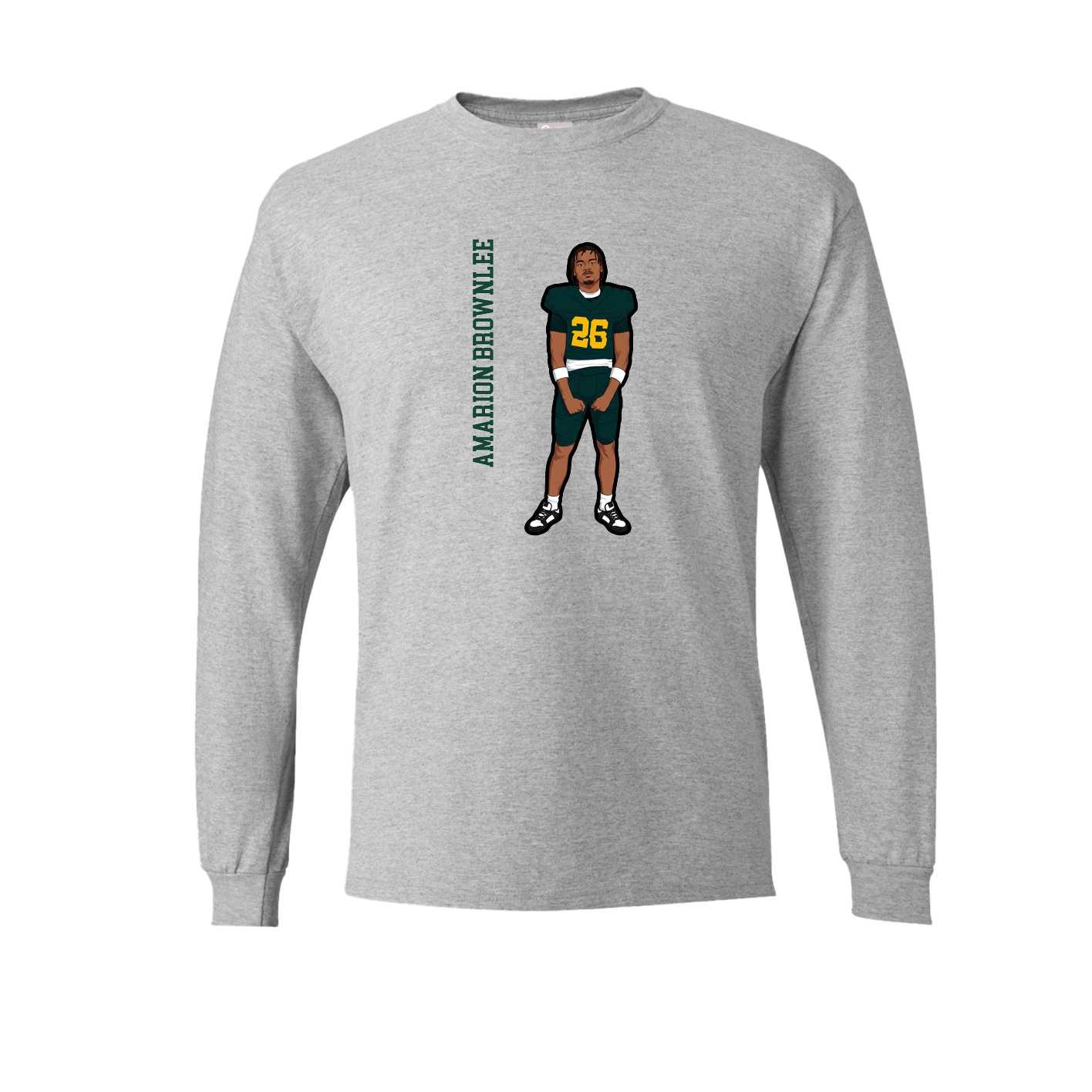 Long Sleeve Tee — Name Vertical in Grey