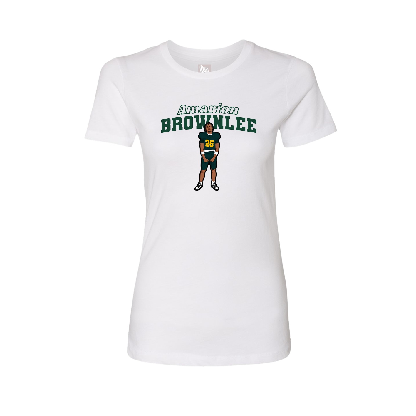 Fitted Women's Tee — Name Arch in White