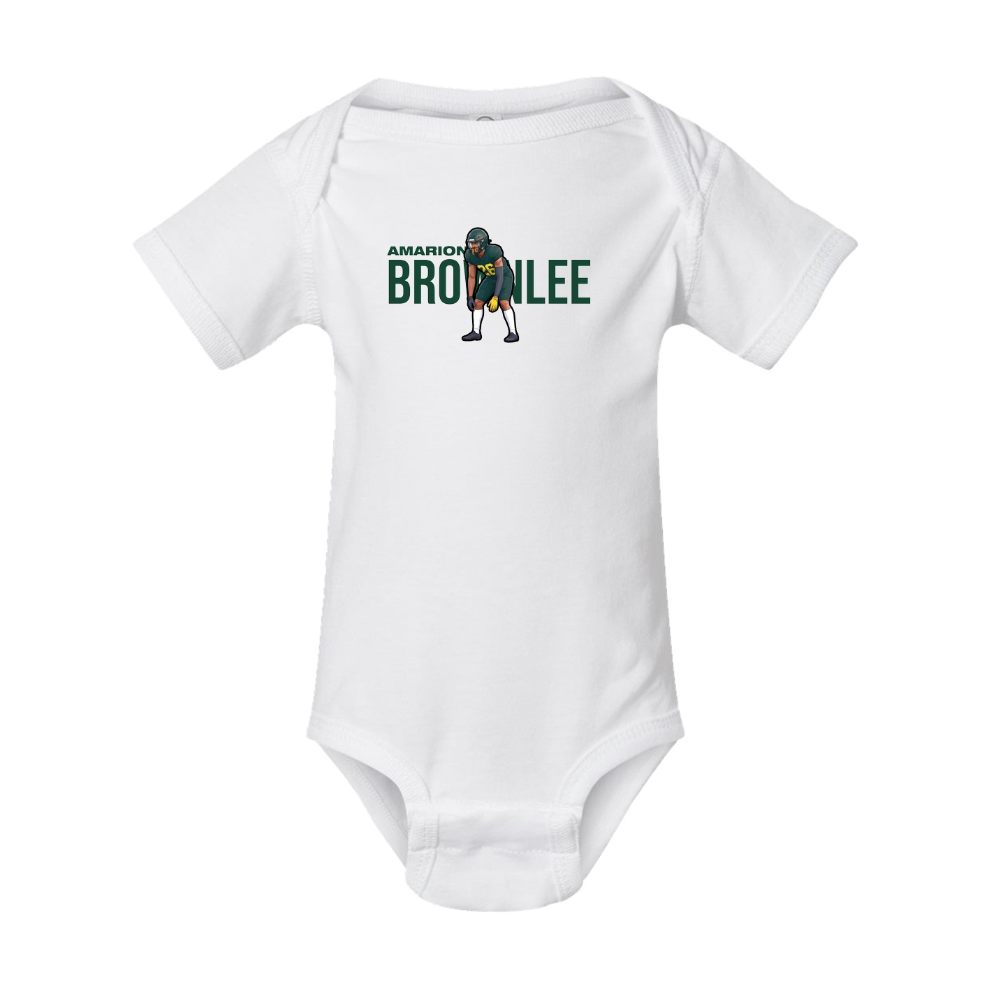 Baby Onesie — Player Name in White