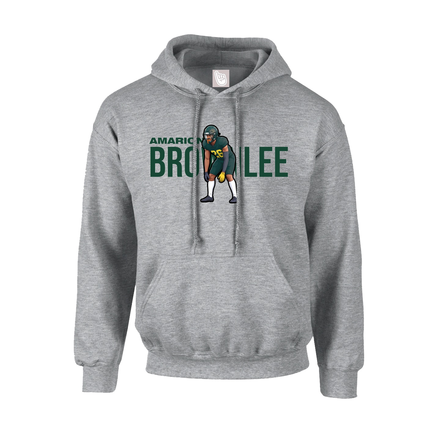 Youth Hoodie — Player Name in Grey