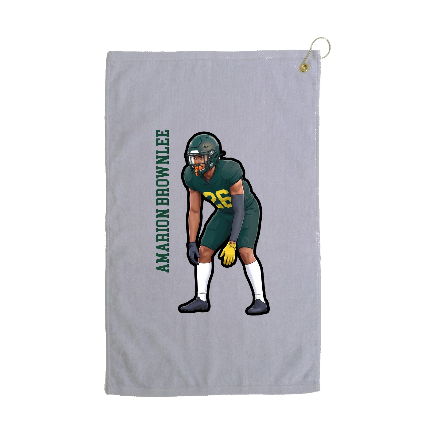 Golf Towel — Name Vertical in Grey