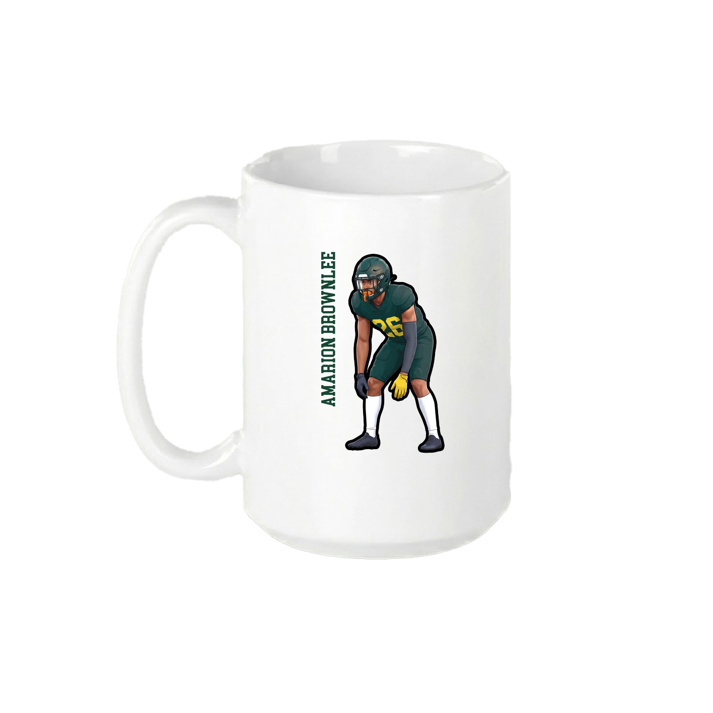 15oz Coffee Mug — Name Vertical in White