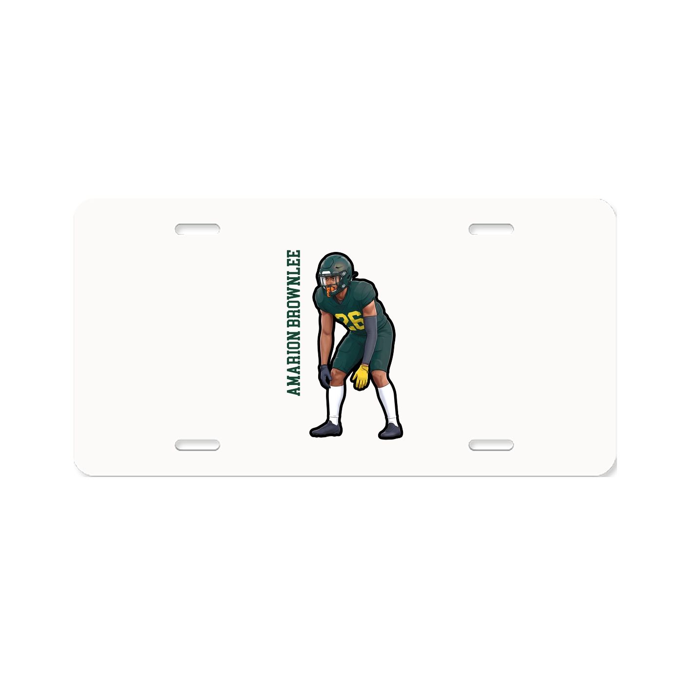License Plate — Name Vertical in Classic