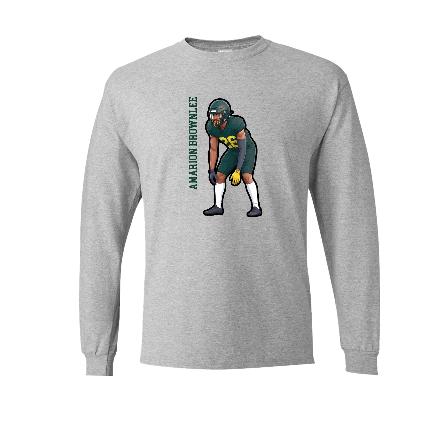 Long Sleeve Tee — Name Vertical in Grey