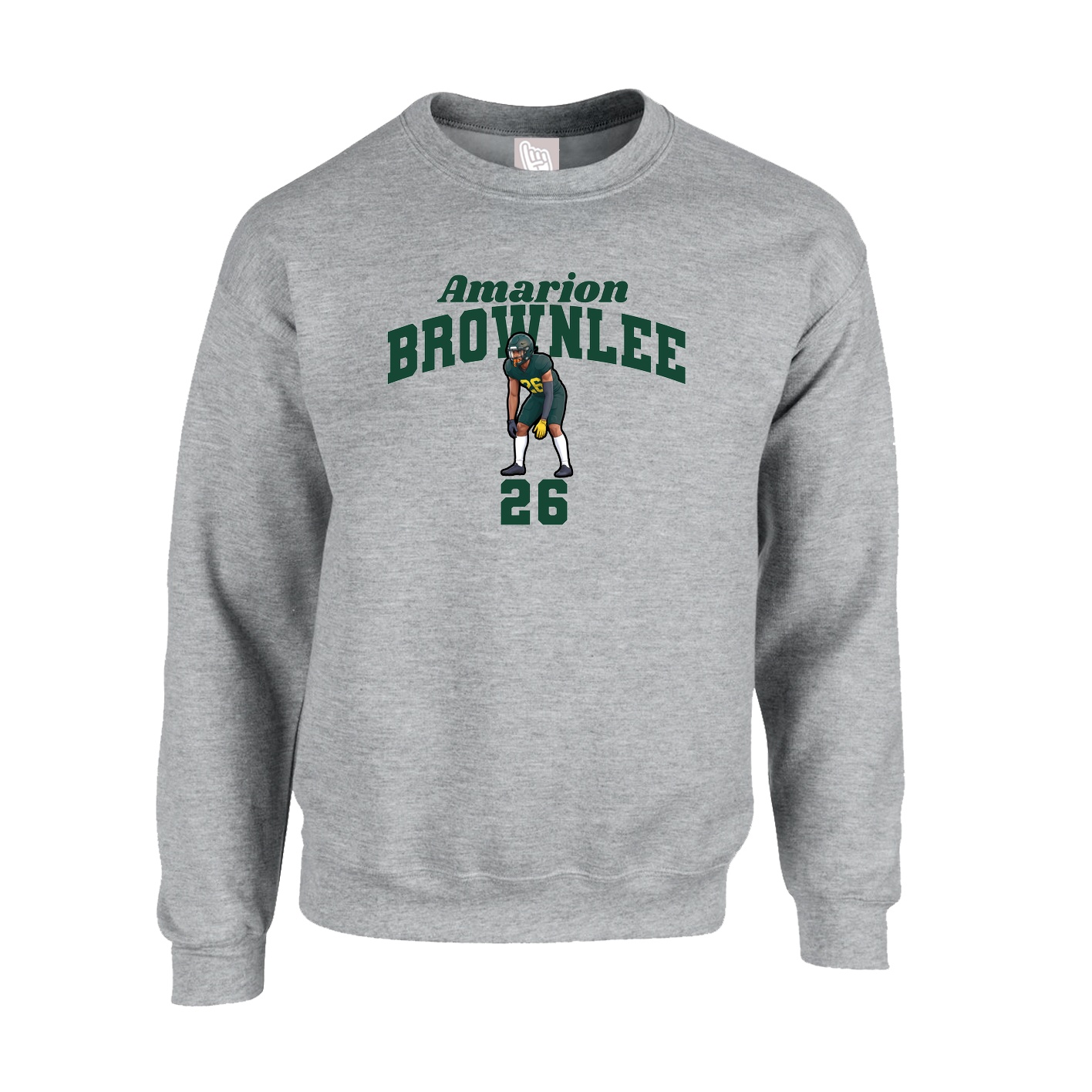 Fleece Crew — Signature Arch in Grey