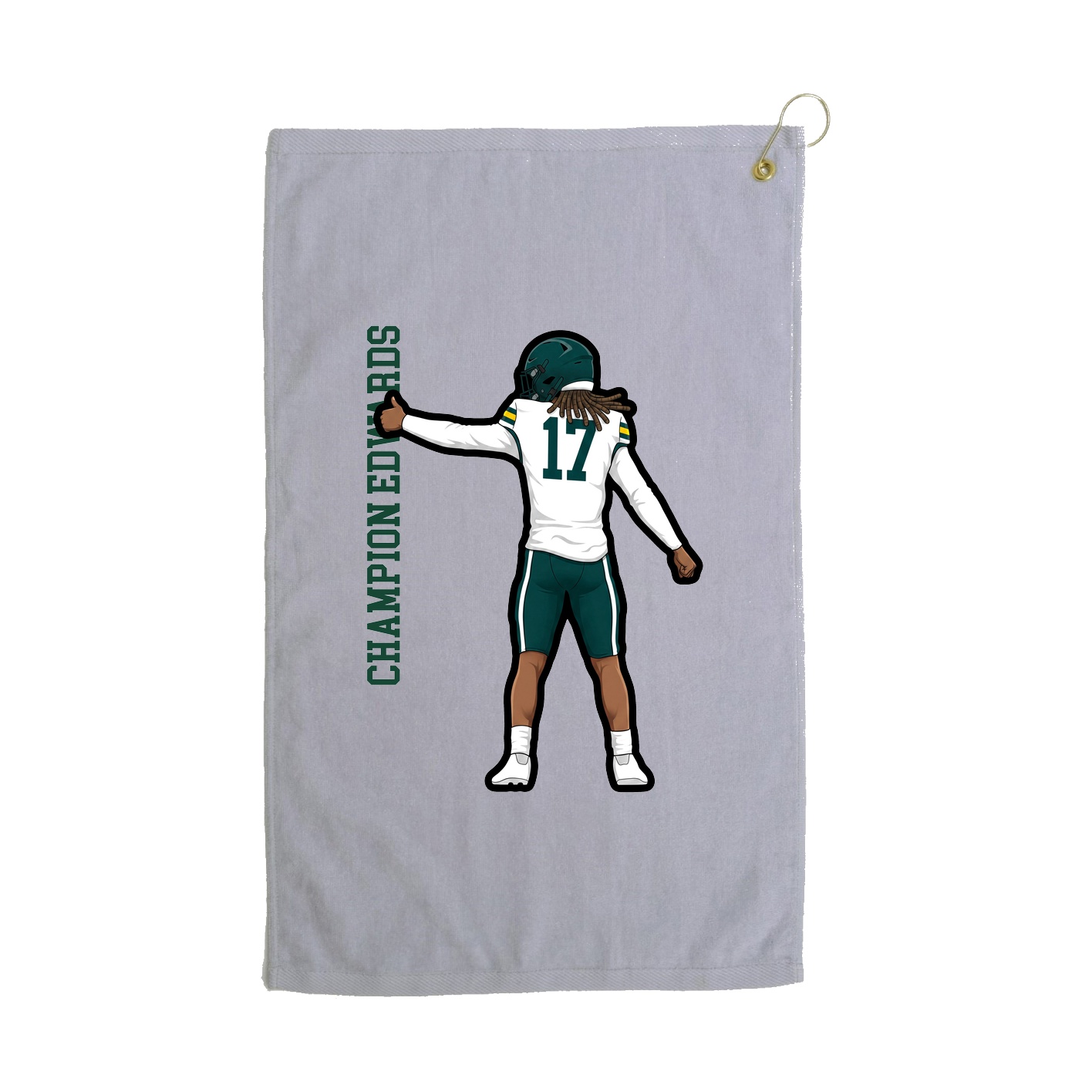 Golf Towel — Name Vertical in Grey