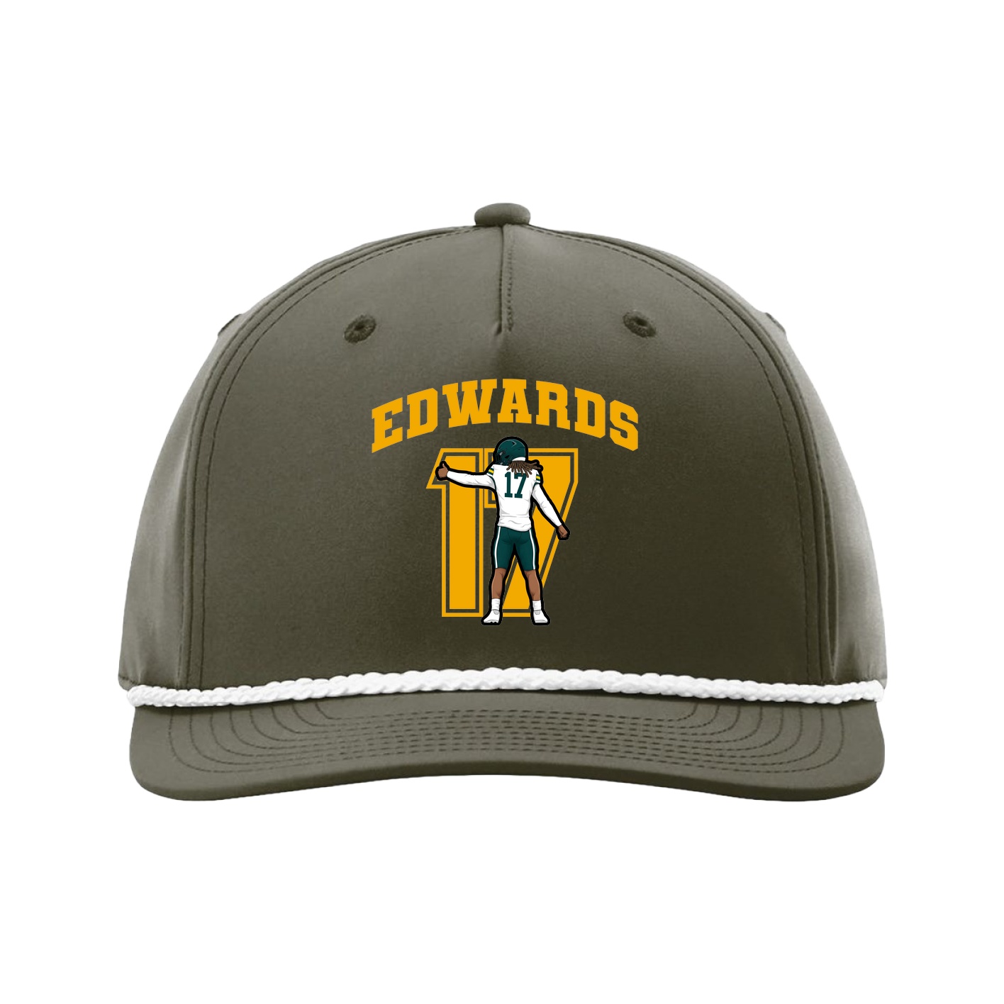 Five-Panel Classic Rope Cap — Number in Green