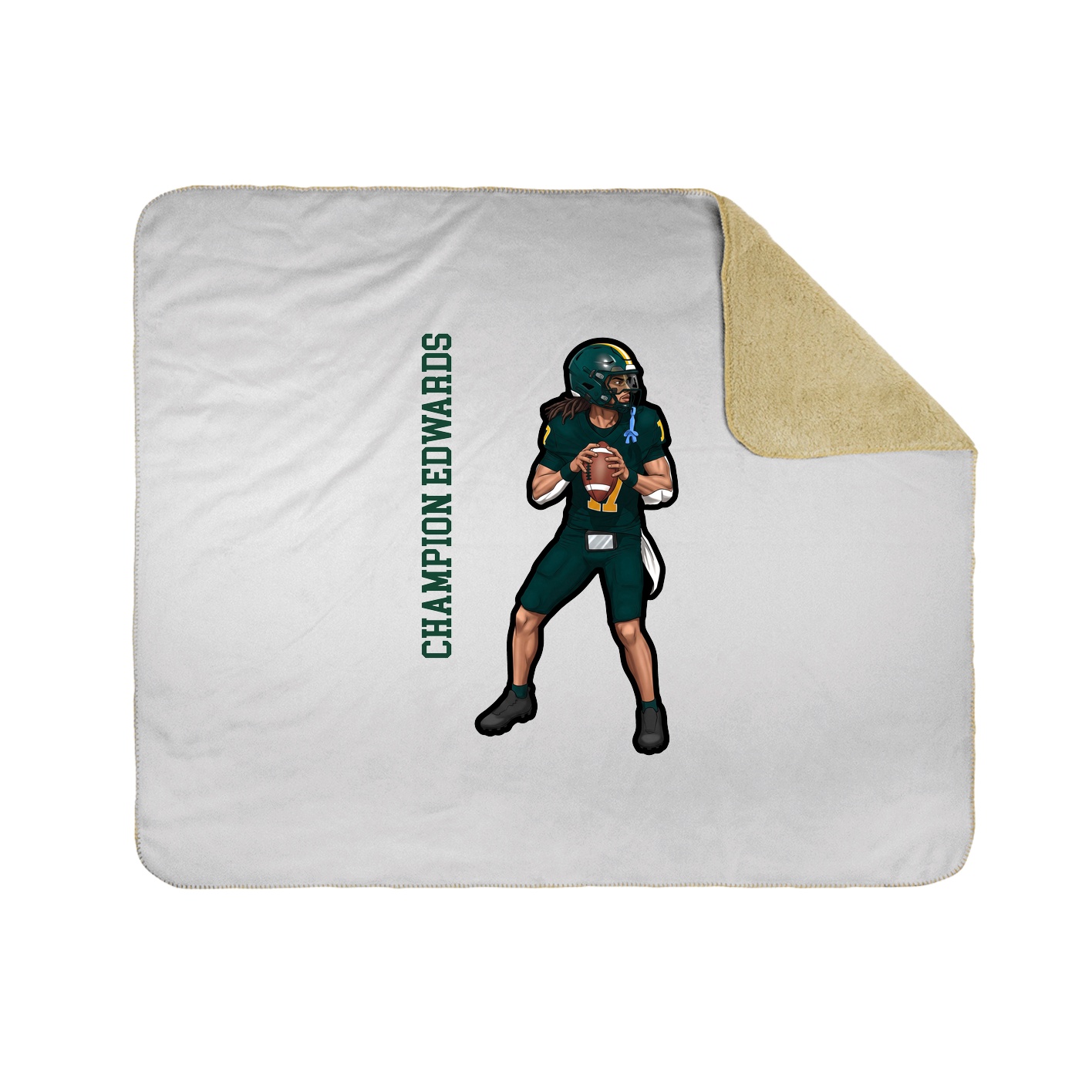Throw Blanket — Name Vertical in White