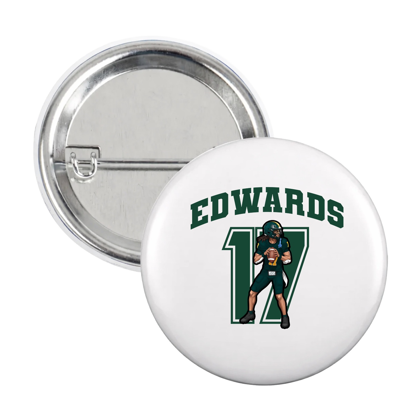 Game Day Button — Number in White