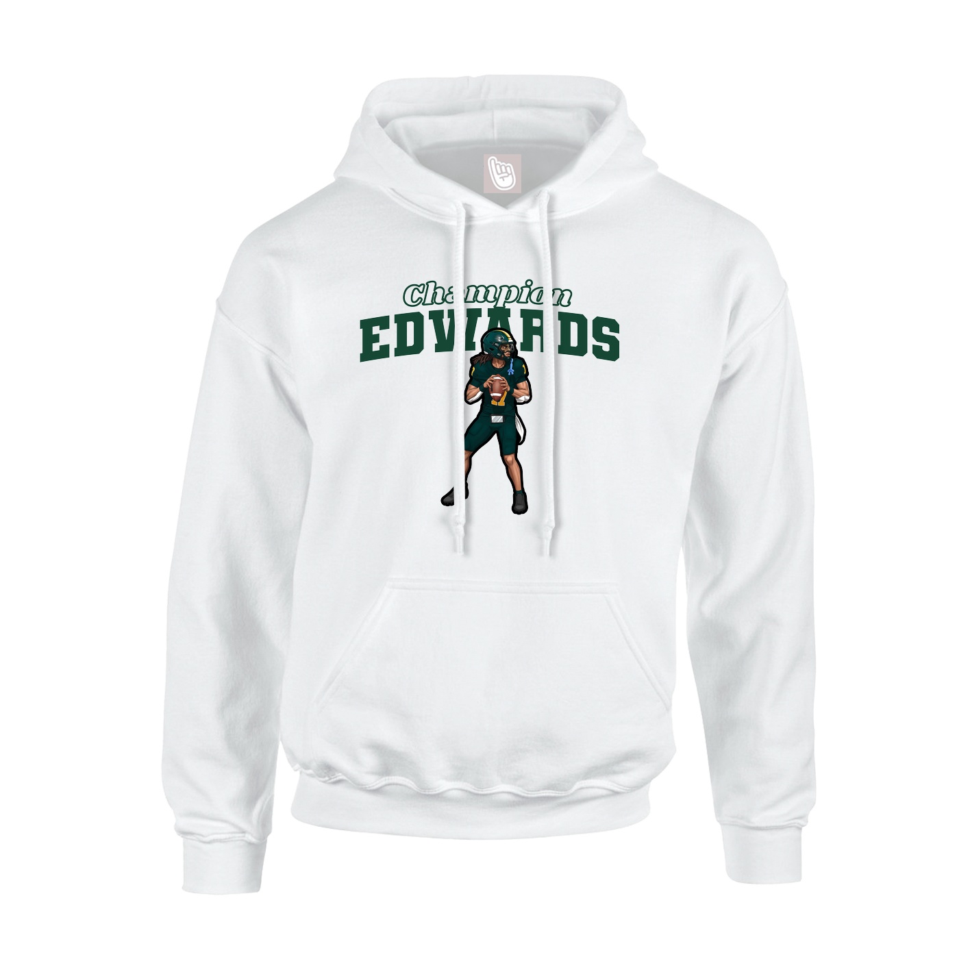 Hoodie — Name Arch in White