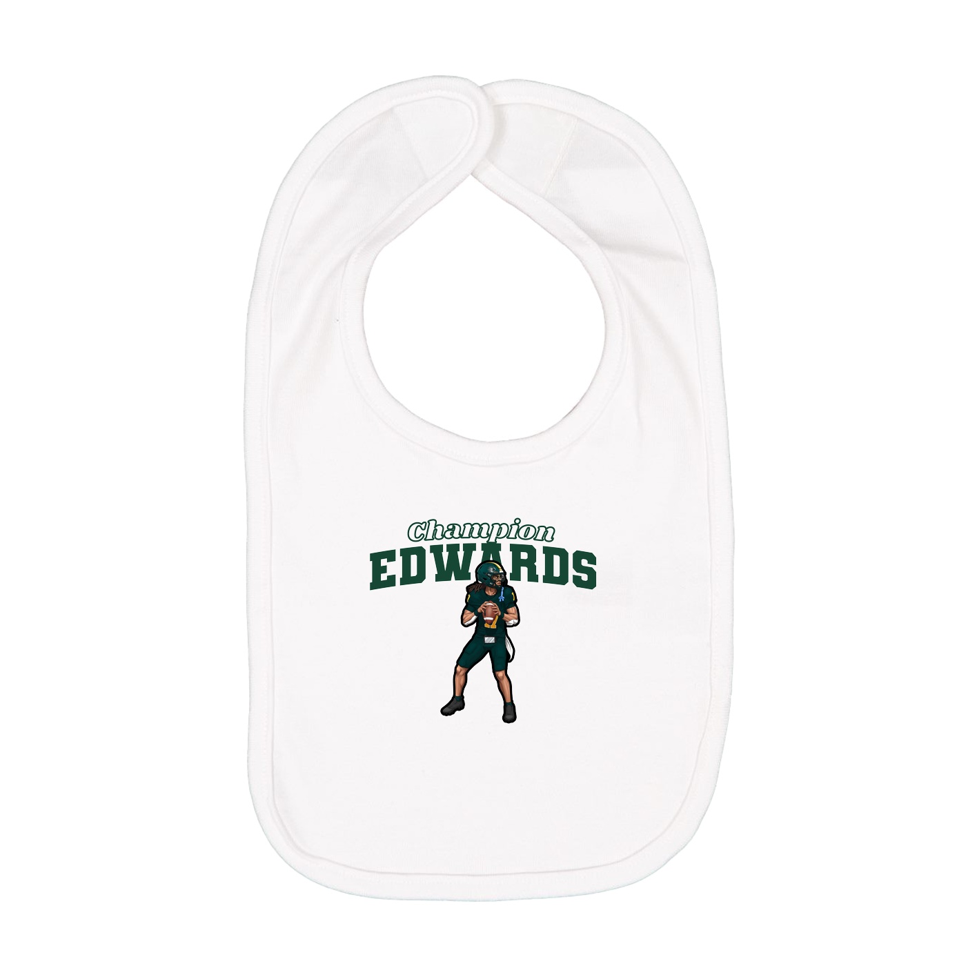 Infant Bib — Name Arch in White