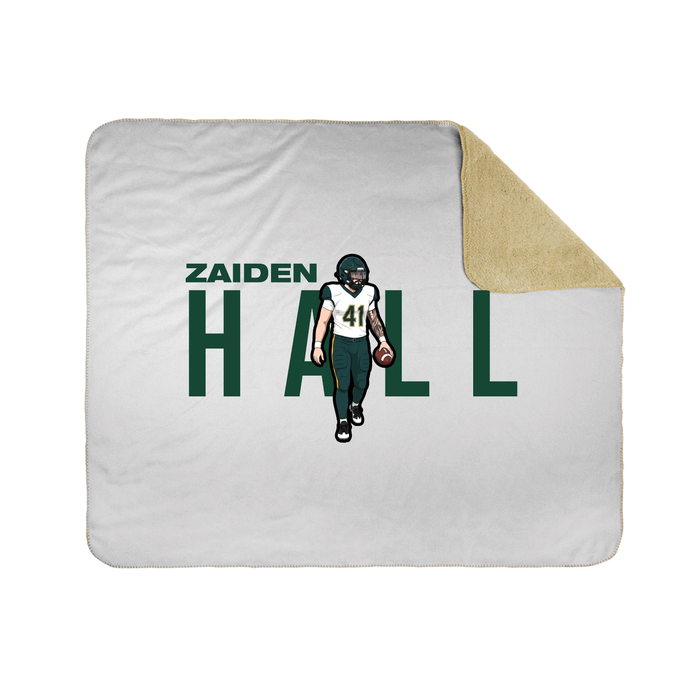 Throw Blanket — Player Name in White