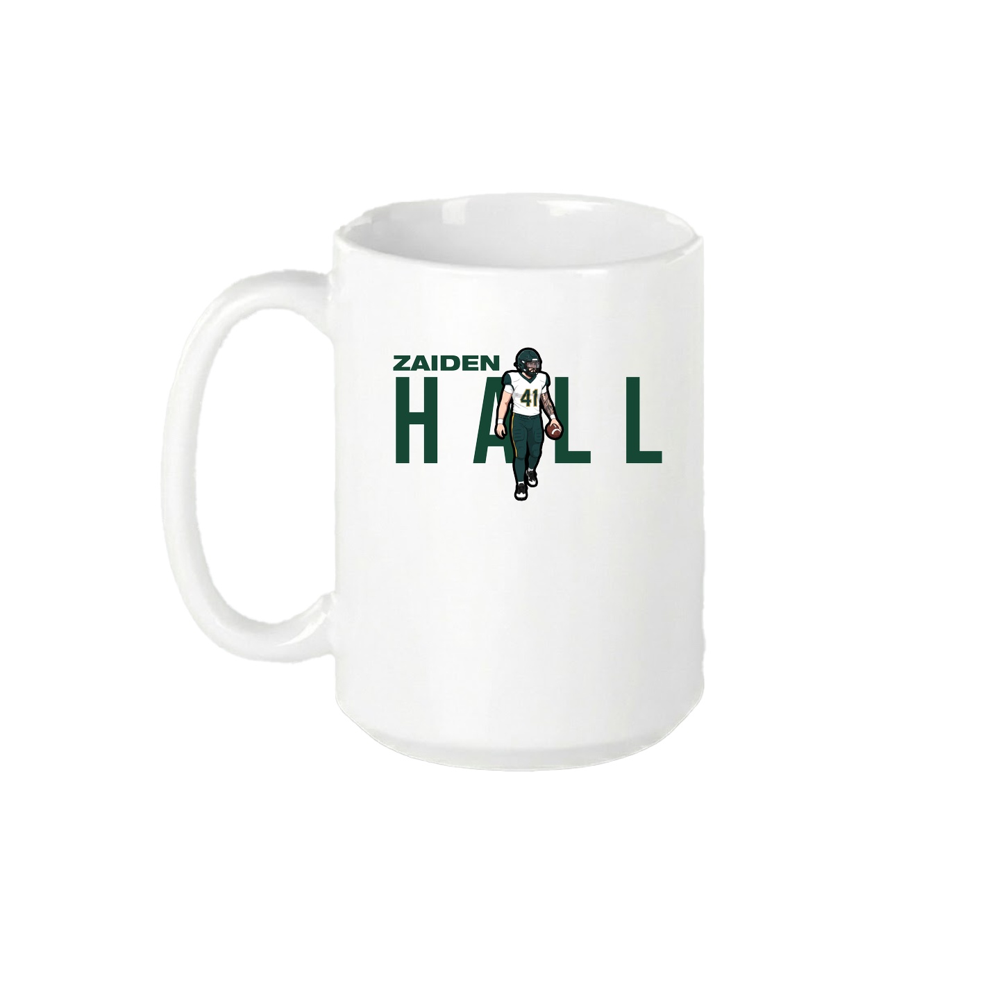 15oz Coffee Mug — Player Name in White