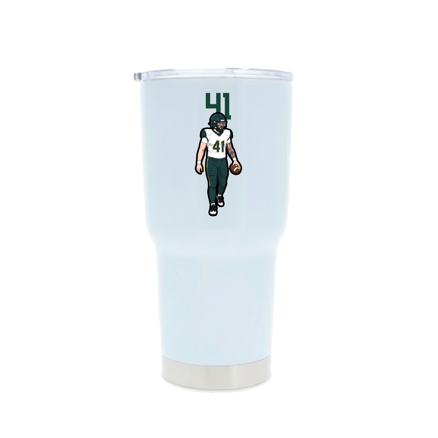 30oz Stainless Steel Tumbler — Number Top in White