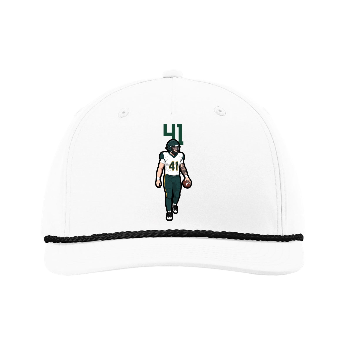 Five-Panel Classic Rope Cap — Number Top in White