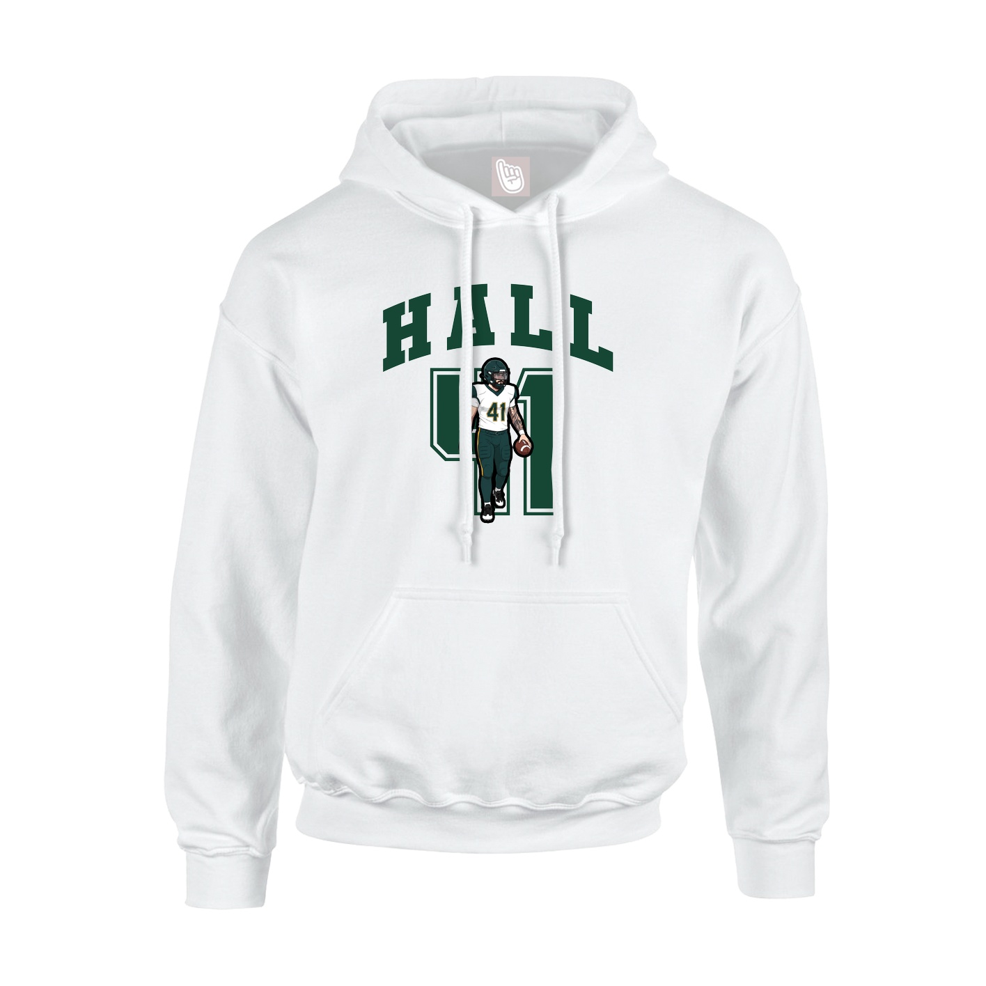 Hoodie — Number in White