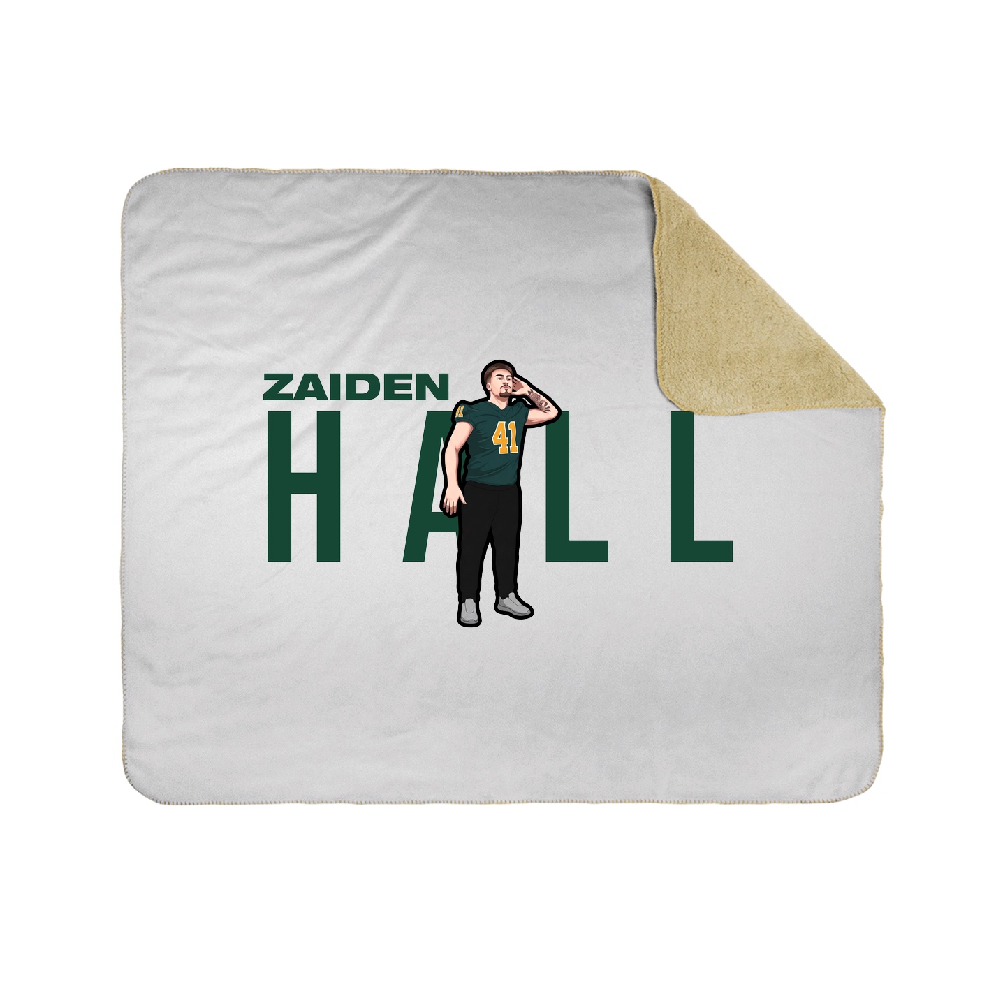 Throw Blanket — Player Name in White