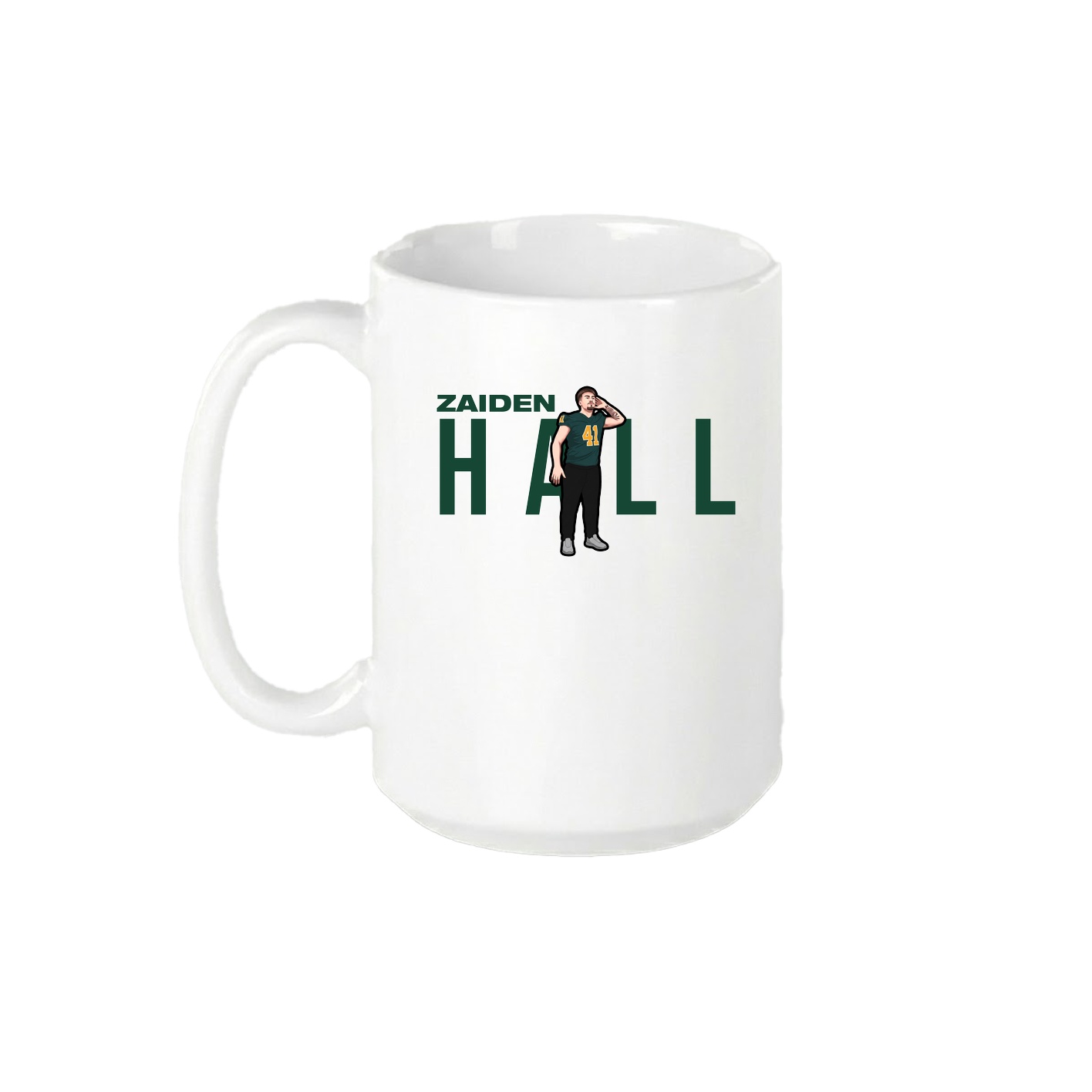 15oz Coffee Mug — Player Name in White