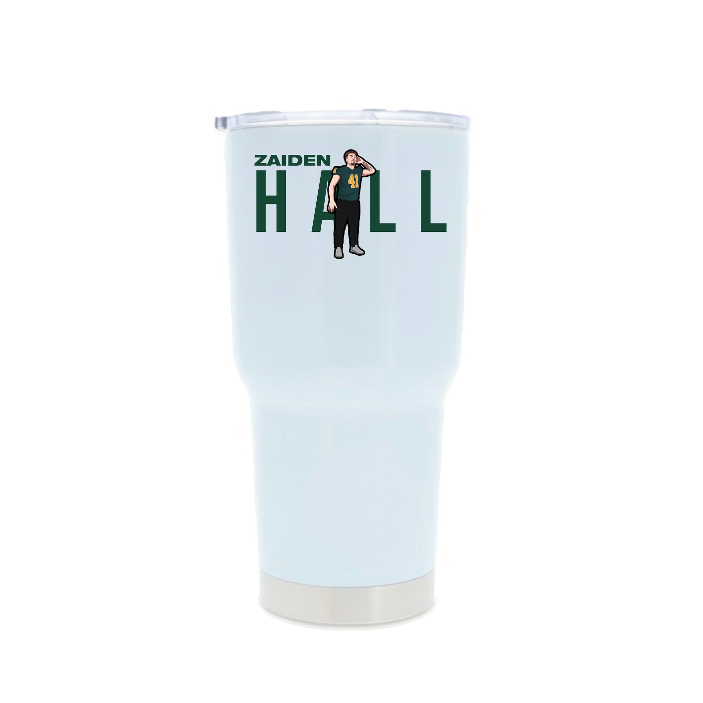 30oz Stainless Steel Tumbler — Player Name in White