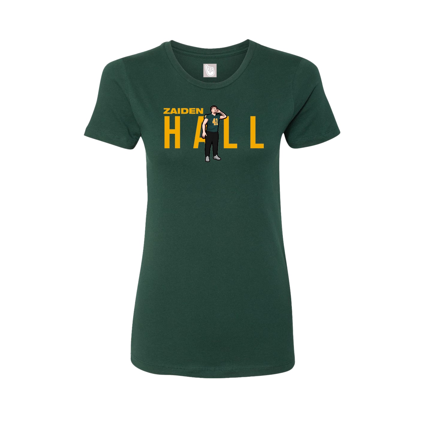 Womens Tee — Player Name in Green