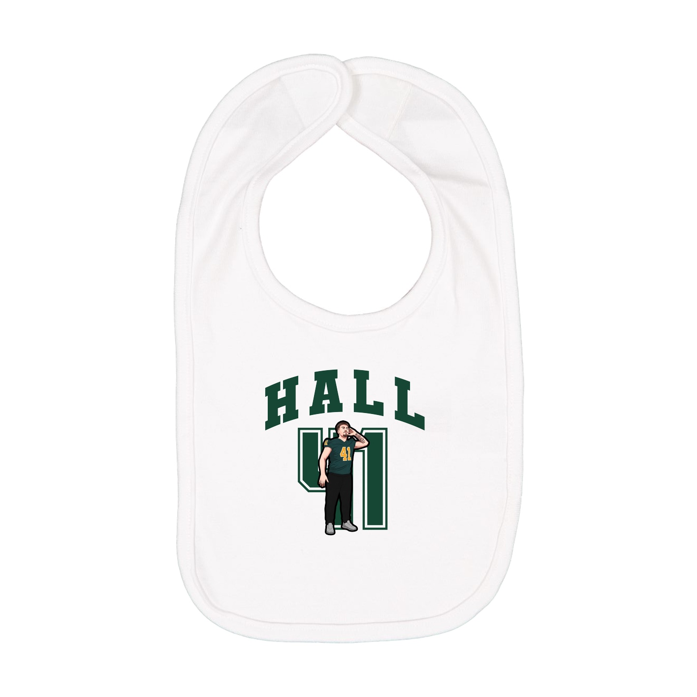 Infant Bib — Number in White