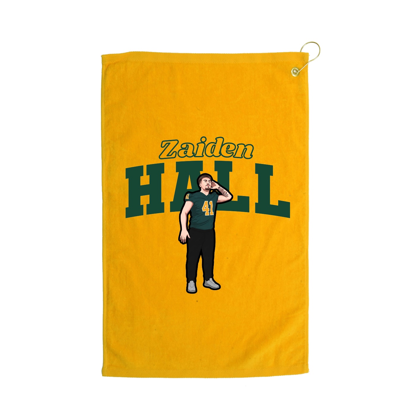 Golf Towel — Name Arch in Gold