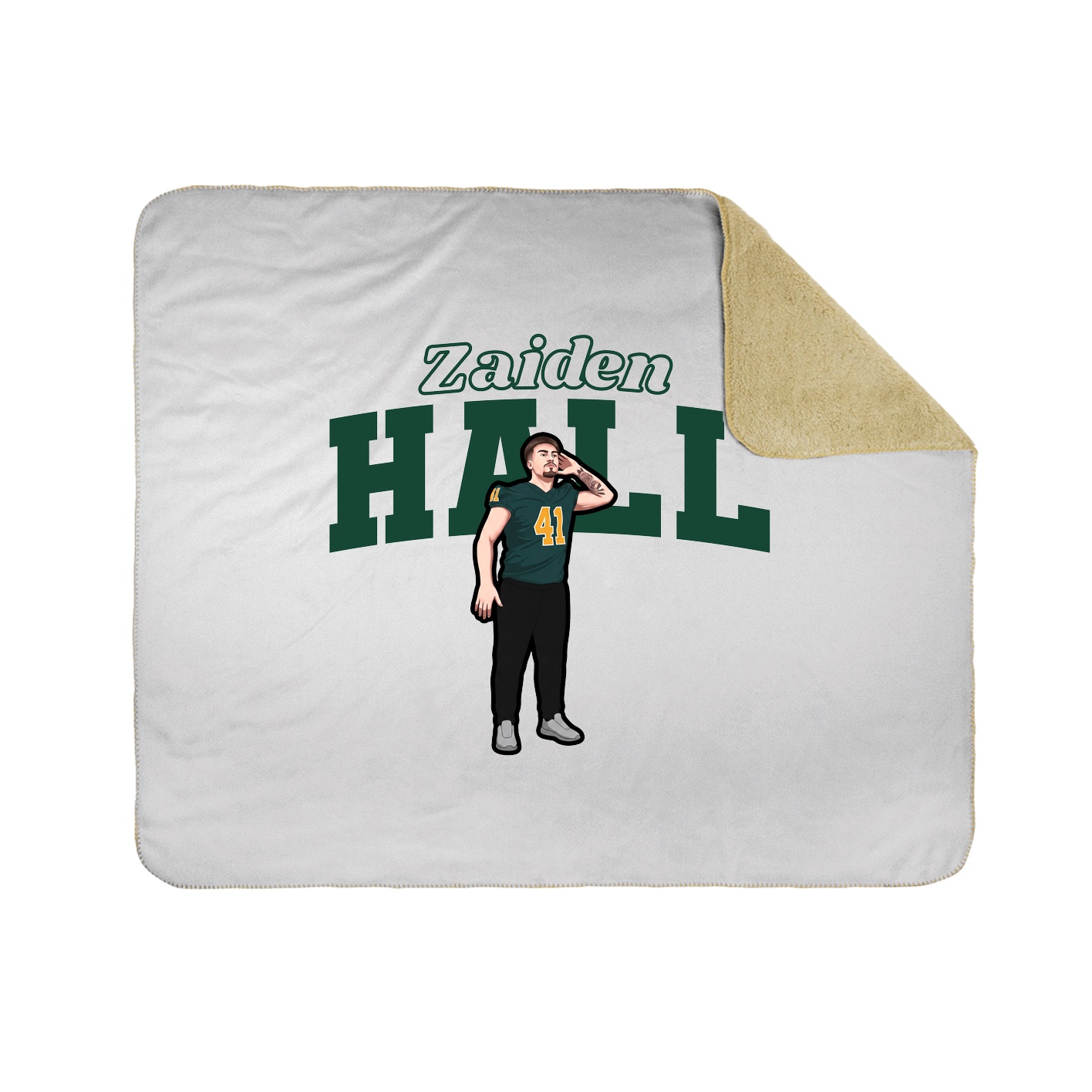 Throw Blanket — Name Arch in White