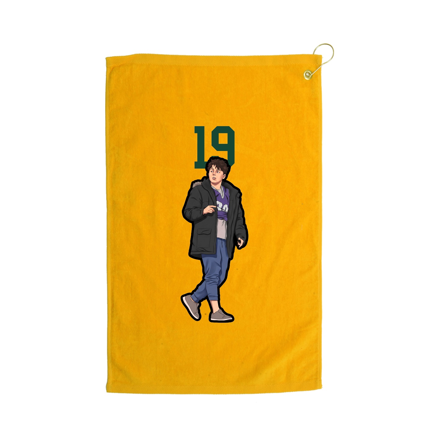 Golf Towel — Number Top in Gold