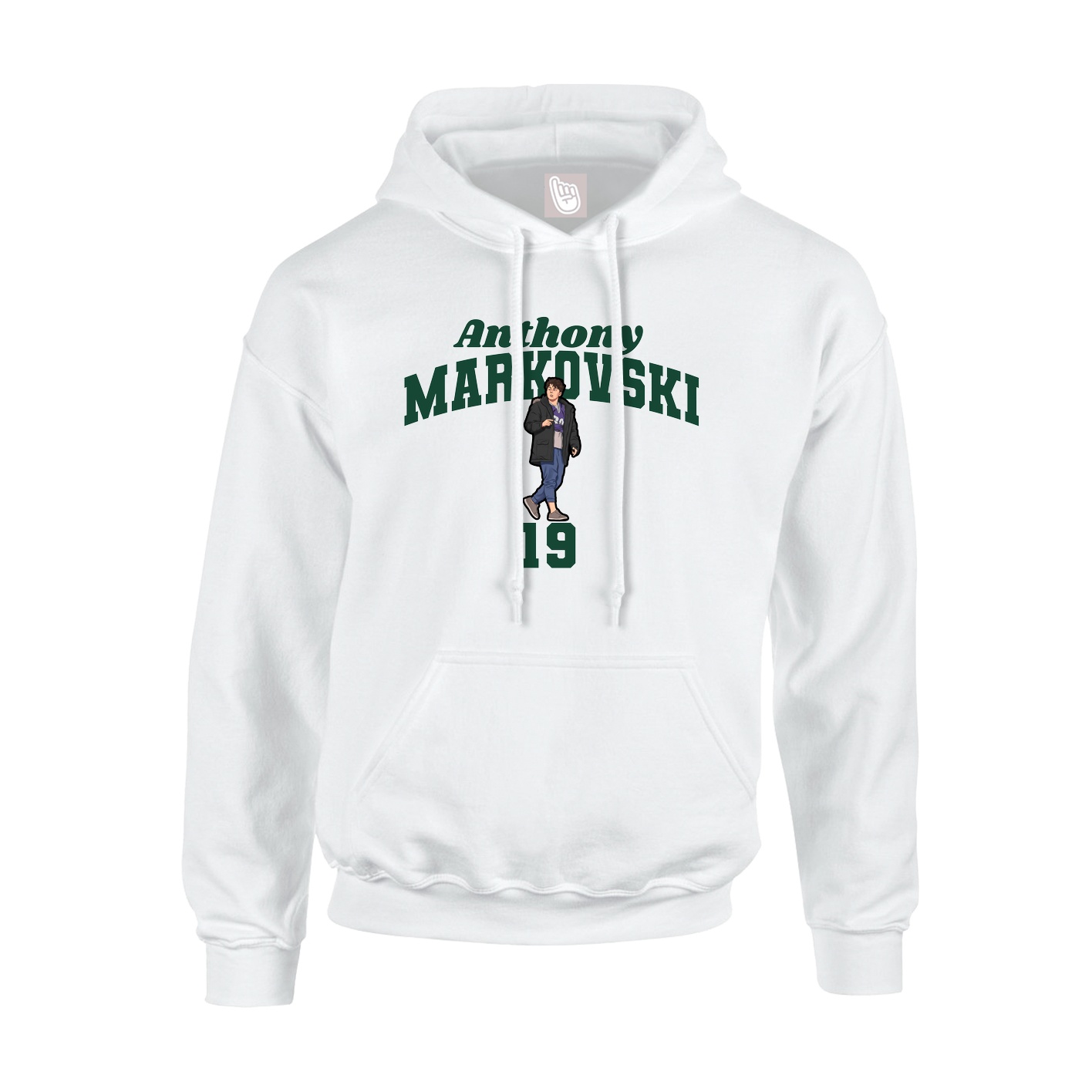 Youth Hoodie — Signature Arch in White
